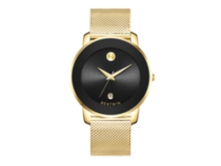 Reloj De Cuarzo Para Hombre (dorado Y Negro - Correa De Malla)