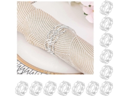 Omni-12 Anillos De Servilletas Metálicos Entrelazados, Diseño Elegante, Plata, Para Fiestas Y Decoración De Mesa