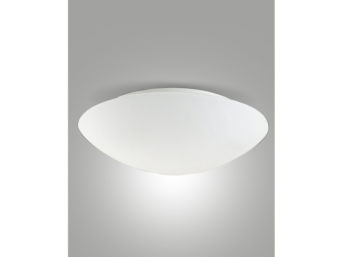 Lámpara de techo Pandora E27 de 2x75 W en metal y vidrio soplado, blanca, 460 mm de diámetro, compatible con Smart Luce FABAS LUCE, iluminación elegante y moderna.