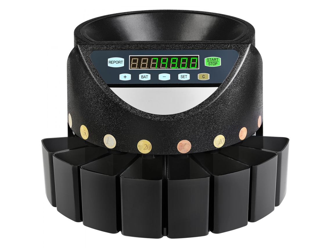 Contadora de monedas de euro con pantalla LED, capacidad de 700 monedas por minuto y función de autoprueba Tekmaquinas