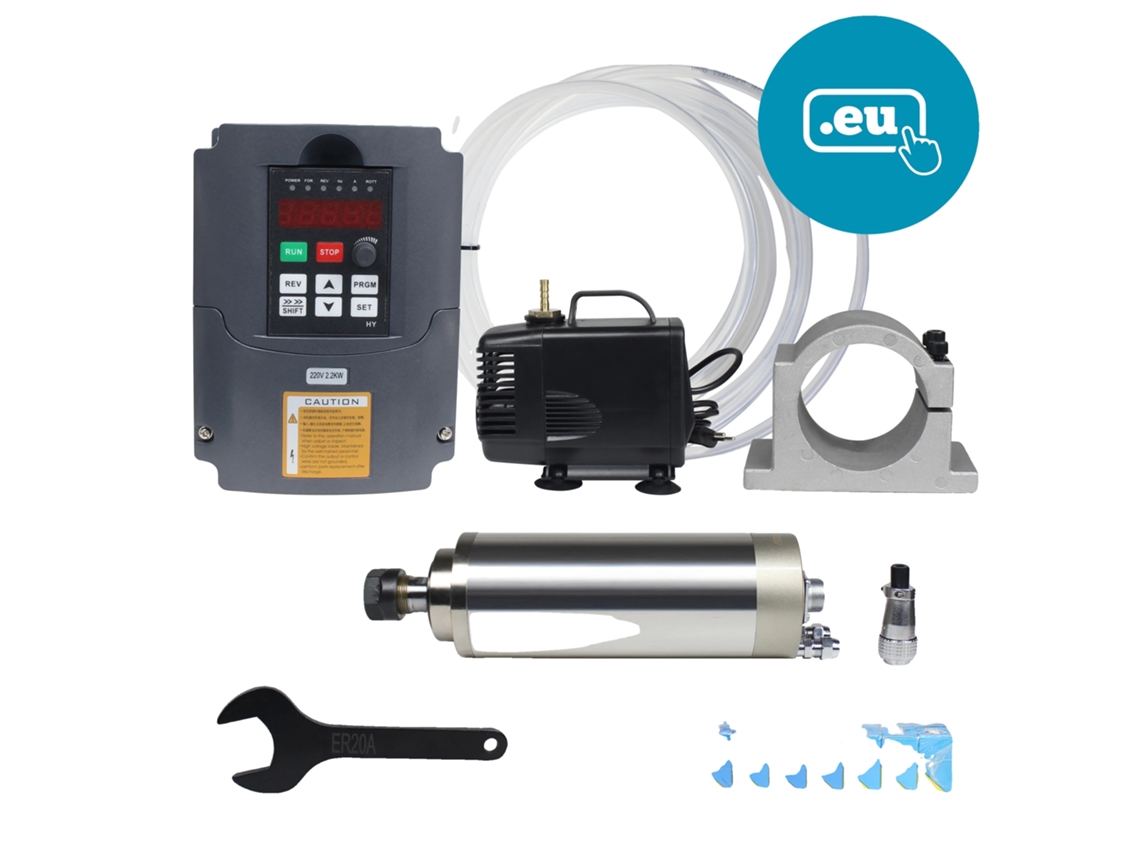 Motor de husillo refrigerado por agua de 2,2 kW, mandril ER20, velocidad de 24 000 rpm, juego de seis piezas OEM