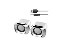 Control de volumen para altavoces de ordenador, interfaz USB Mdug (blanco)