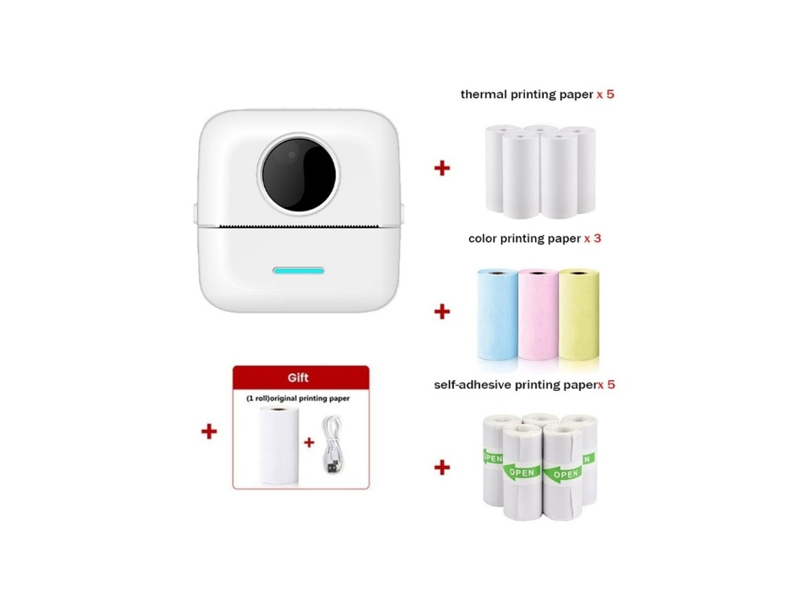 Mini Impresora Térmica Sin Tinta De Bolsillo Inteligente Bluetooth, Para Ios Y Android -x507 Gertiz