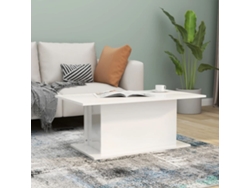 Mesa De Centro | Mesa De Café | Mesa De Salón Madera Ingeniería Blanco Brillo 102x55,5x40 Cm