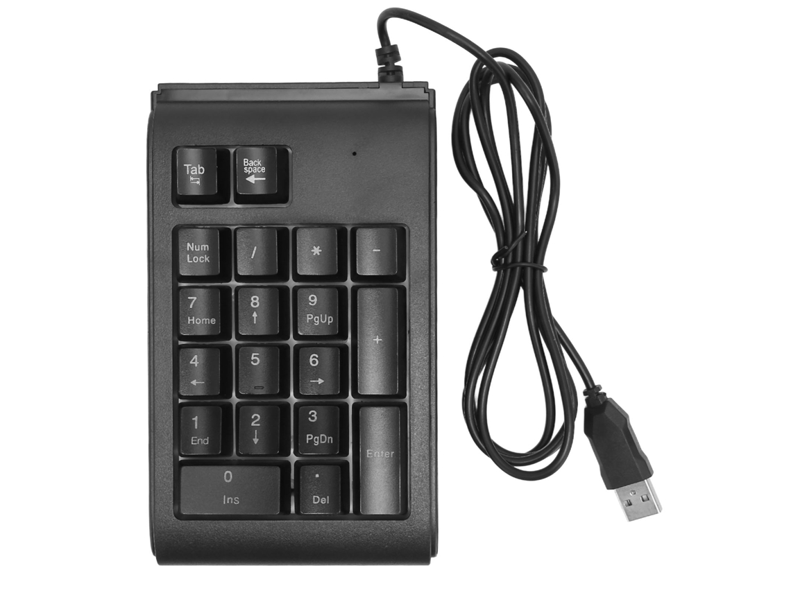 Teclado Numérico Usb Com Fio 19 Teclas Rgb Backlight Portátil Para Notebook Laptop Preto