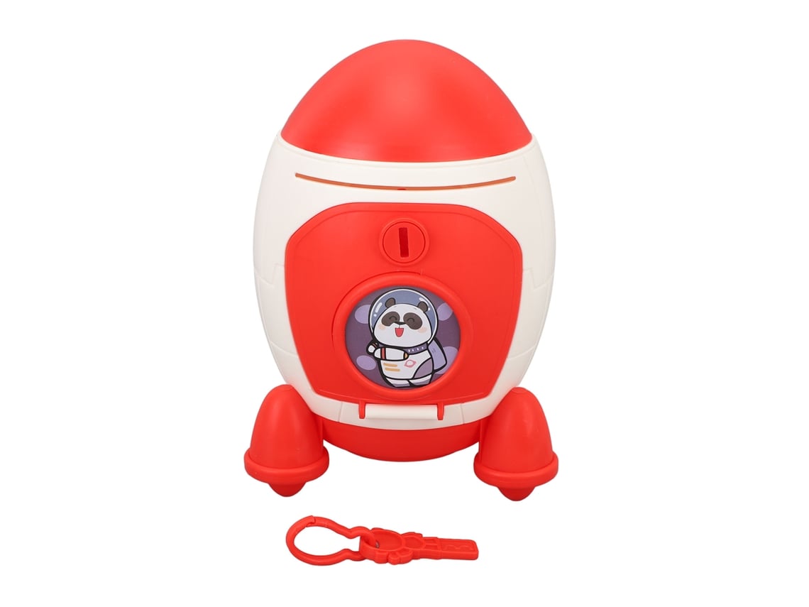 Banco De Dinheiro Cartoon Com Chave Capacidade Grande Cute Espaço Para Crianças Meninos Meninas Vermelho