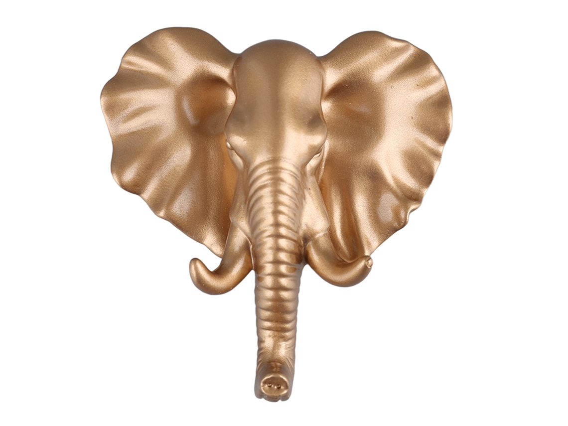 Gancho De Pared Decorativo De Resina Con Forma De Elefante Dorado Para Ropa, Toallas Y Llaves.