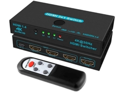 Sgeyr 4k Metal Hdmi Switch Selector De 3 Portas Entradas Para 1 Saída Em Out Splitter Con Control Remoto Ir Soporte Bestvite