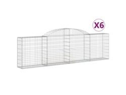 Conjunto 6 Cesta De Gaviones VIDAXL Plateado Hierro (300x30x80/100cm)