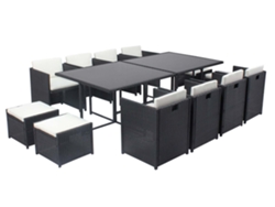 Conjunto de Jantar CONCEPT U Miami (Negro y Blanco - Resina - 235x115x73 cm)