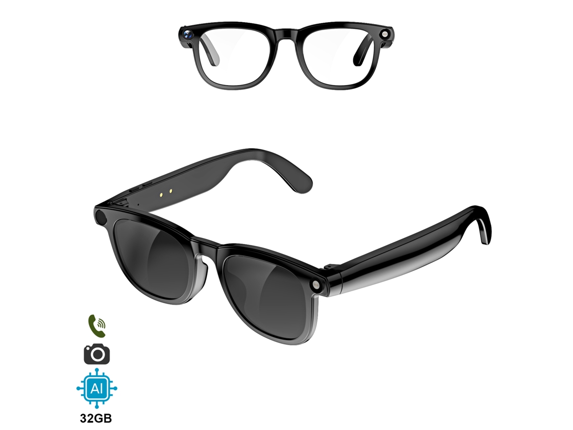 Gafas Inteligentes Cy01. Con Cámara Para Fotos Y Videos 8 Mpx, Traductor Ai En Tiempo Real Y Control De Música/llamadas. Smartglasses