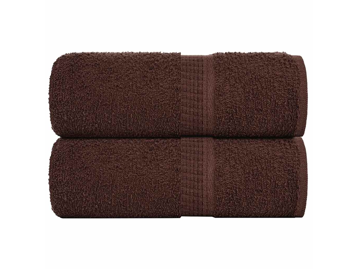 Toallas De Visita 2 Uds Marrón 30x50 Cm 360 Gsm 100 Algodón Wsd202614