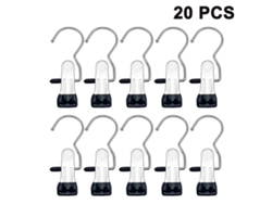 Paquete de 20 ganchos de acero inoxidable para colgar calcetines, toallas, ropa interior, sombreros, bufandas, pantalones y ropa de bebé.