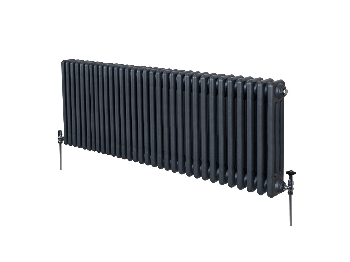 Radiador tradicional de 3 columnas de 600 x 1462 mm en acero al carbono gris antracita de alta eficiencia térmica de 7699 Btu, Monstershop