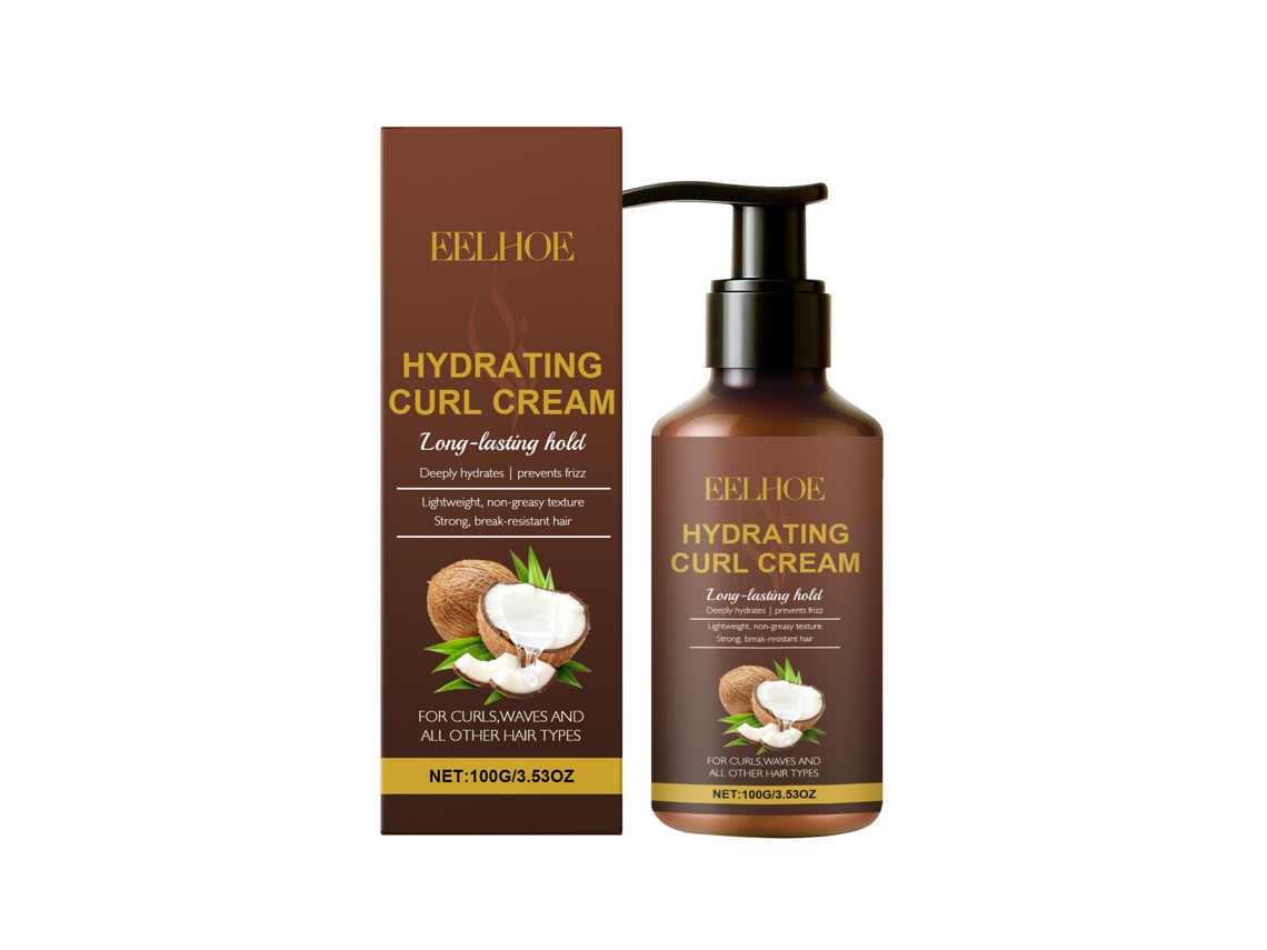 Crema hidratante de aceite de coco para cabello rizado