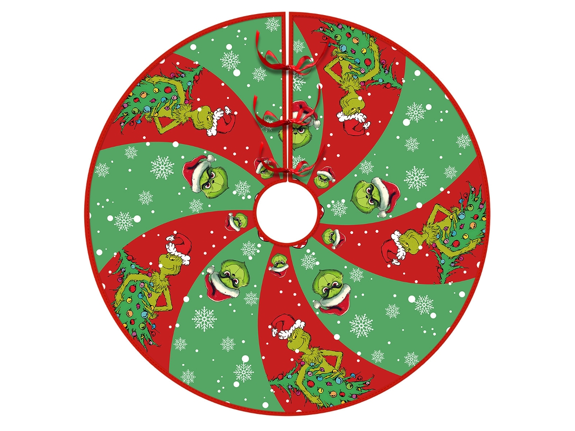 Falda para árbol de Navidad de 112 cm – Decoración para fiestas con collar de árbol de estilo rústico y acabado liso (Estilo E)