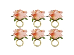 2026altiro-anillos Para Servilletas De Champán Y Rosas Hechos A Mano, 6 Piezas, Para El Hogar Y El Comedor.