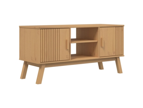 Mueble de TV OLDEN madera maciza de pino marrón VIDAXL (114x43x57cm)