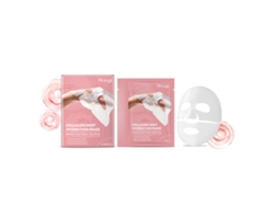 Mascarilla facial hidratante antiarrugas con colágeno en caja