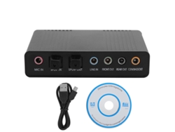 Placa De Som Externa Usb 5.1 Para Computador, Adaptador De Áudio Para Karaokê E Gravação Dm Hd10