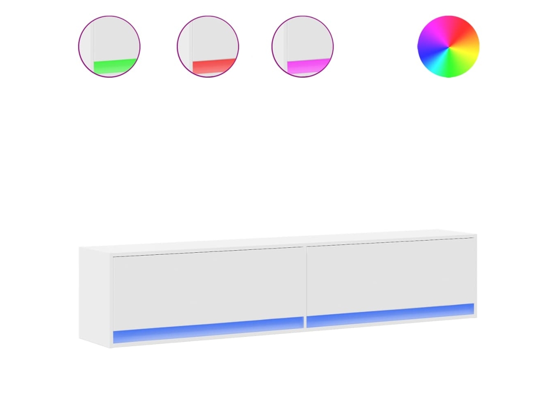 Mueble de TV de pared con luces LED blancas MAISON EXCLUSIVE (180x31x38 cm)