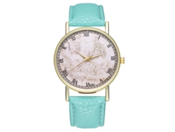 Reloj Analógico De Cuarzo Simple Y Moderno Unisex De Cuero Pu (menta)