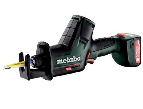METABO PowerMaxx SSE 12 BL Sierra de sable de batería/12V 2x Ion de litio; Cargador SC 30; METABOX 145