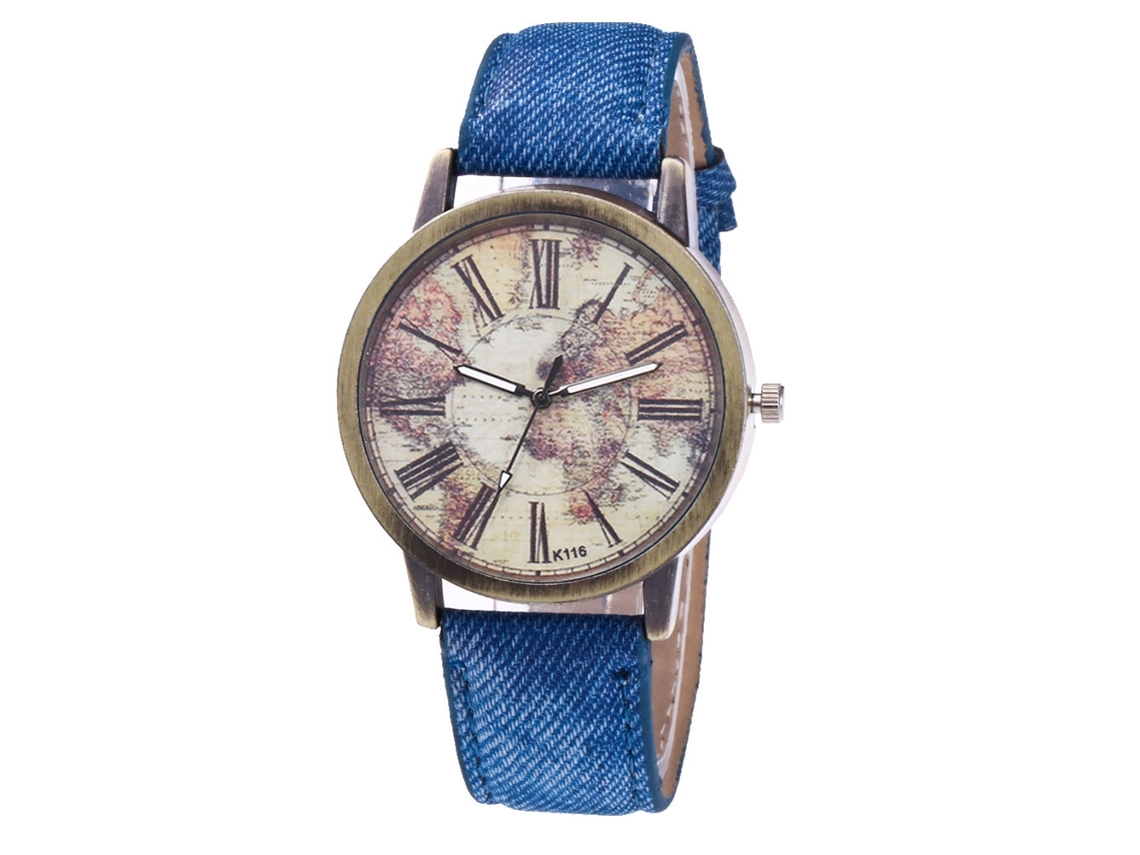 Reloj De Pulsera Casual Unisex Zhoulianfa Con Correa De Mezclilla Azul Marino Y Movimiento De Cuarzo.