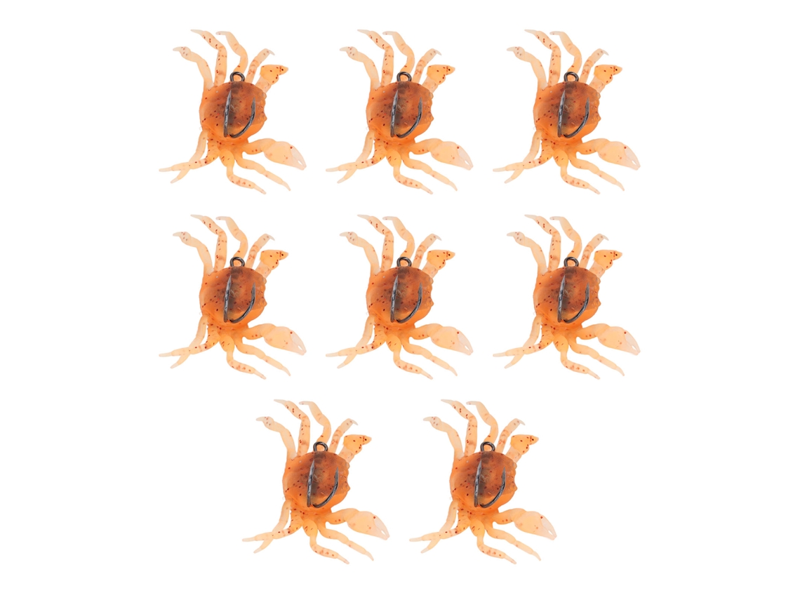 Danu26-8pcs Señuelo Cangrejo Artificial 13cm 33.5g Suave Con Anzuelos Para Agua Dulce Y Salada Naranja Amarillo