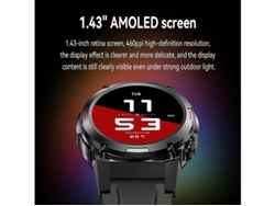 Reloj inteligente militar AMOLED de 1,43 pulgadas para hombre, con respuesta y llamadas, monitor de actividad física, IP68, 400 mAh, Bestvite