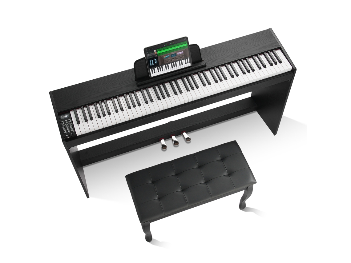 Piano digital Succebuy de 88 teclas con teclado doble, estuche, soporte y banco
