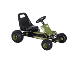 Go Kart Pedal Infantil Assento Ajustável Freio 35kg 99x65x56 Aço Preto Verde