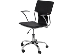 Silla de Escritorio Operativa PYC Bogarra Negro (Piel Sintética - Brazos Fijos)