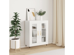 Aparador De Madera Contrachapada Blanco Brillante 69,5x34x90 Cm