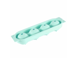 Bandeja Flexible De Silicona Para Cubitos De Hielo Con 4 Compartimentos, Forma Redonda Y Tapa, Apta Para Congelador.