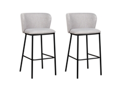 Conjunto de 2 cadeiras de bar BELIANI Mina de Poliéster Cinzento 52x46x98