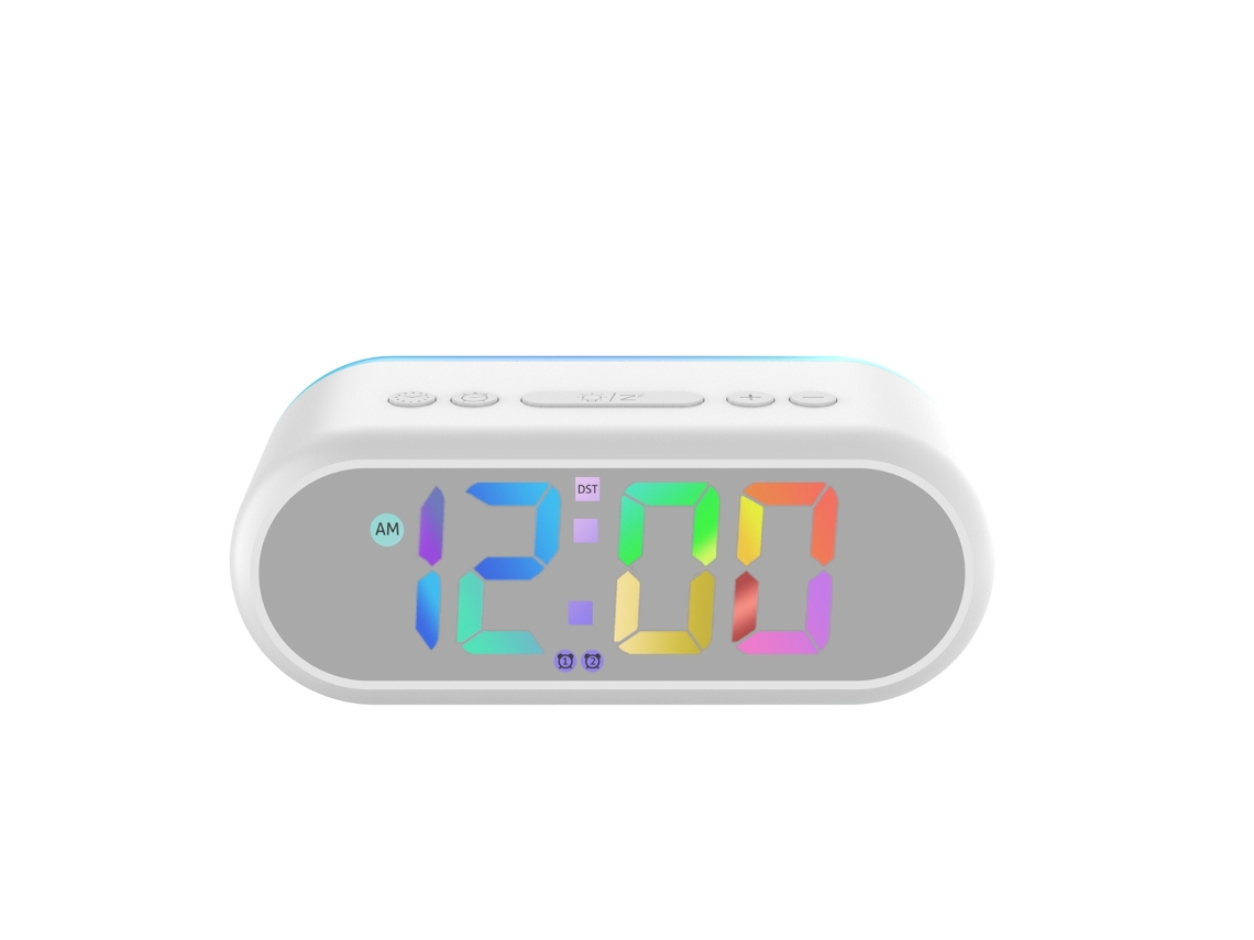 Reloj Digital LED Colorido Reacher con 2 Alarmas y Luz Nocturna Kofihety