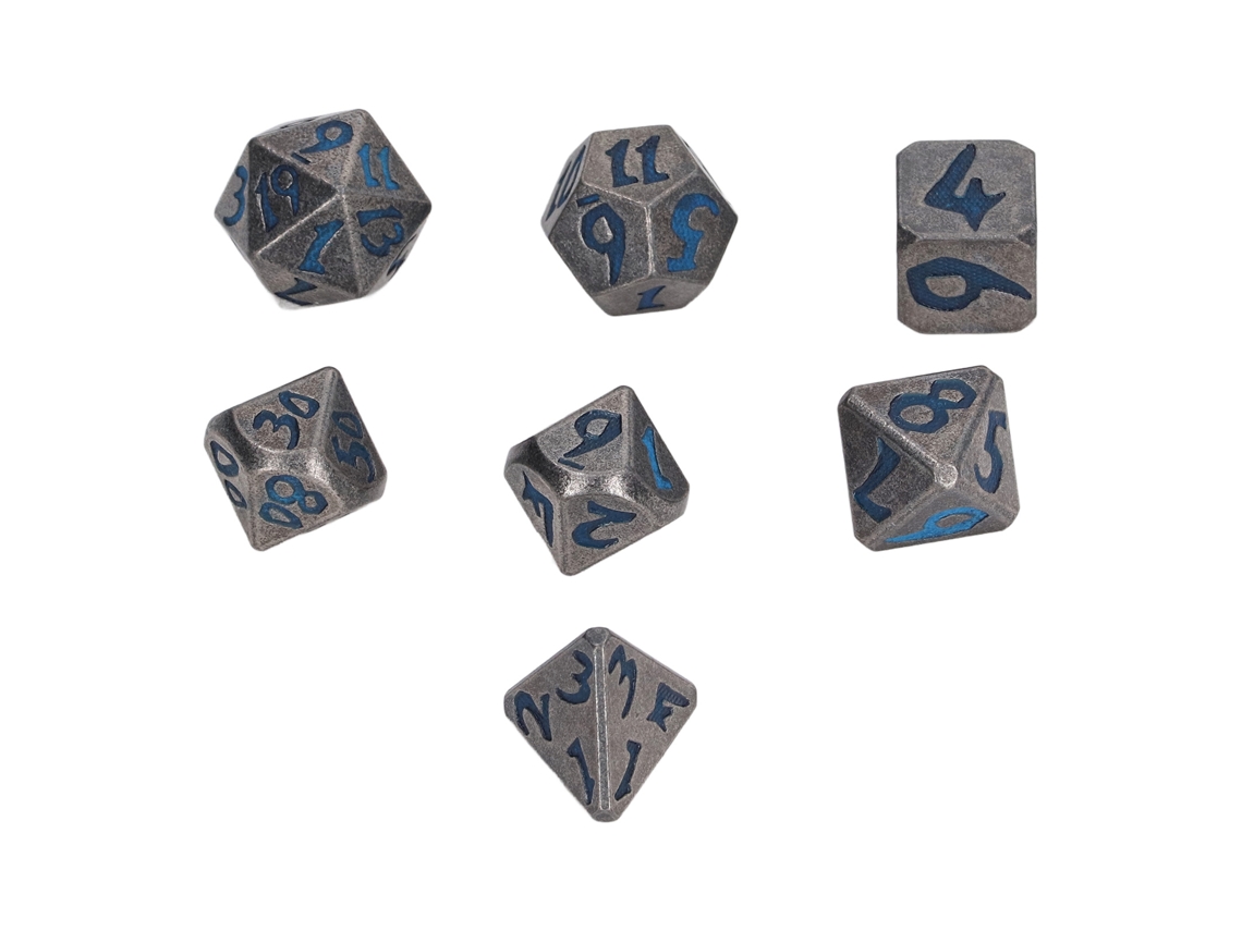 2026 7pcs Dados Metalicos Luminosos Poliedricos Para Juegos De Mesa Rpg Fiesta Festiva Para Hombres Y Mujeres