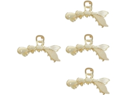 4 Pièces Pinces À Cabello En Épingle Clips Pince Griffes De Queue Sirène Griffe Perle Perles Extra