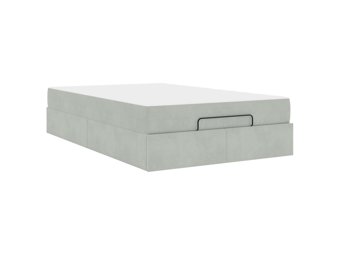 Maison Exclusive - Estructura De Cama Con Colchón 2 Pcs Gris Claro Terciopelo
