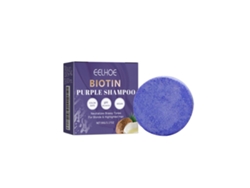 Champú morado con biotina para un cabello fuerte y sano.