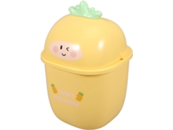 Papelera de plástico amarilla para oficina/hogar