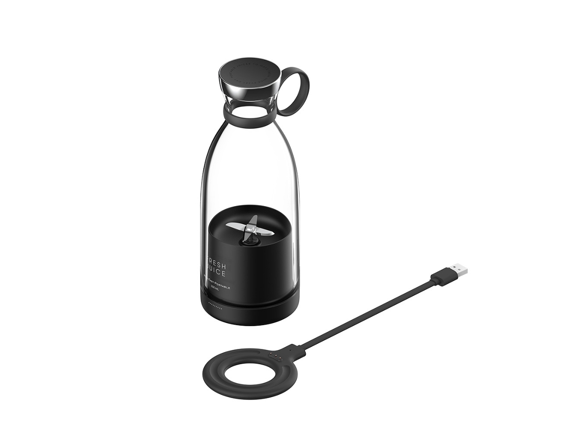 Licuadora eléctrica portátil recargable por USB de 350 ml (negra) Czhhmart