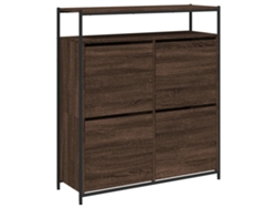 Zapatero con 4 cajones abatibles, Roble Marrón, MAISON EXCLUSIVE (100x34x112 cm)