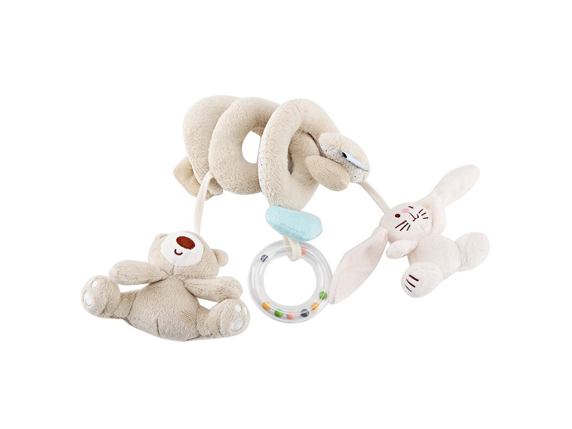Brinquedo Espiral Enrolável Urso Coelho Para Berço Carrinho De Bebê Com Sino E Som Bb