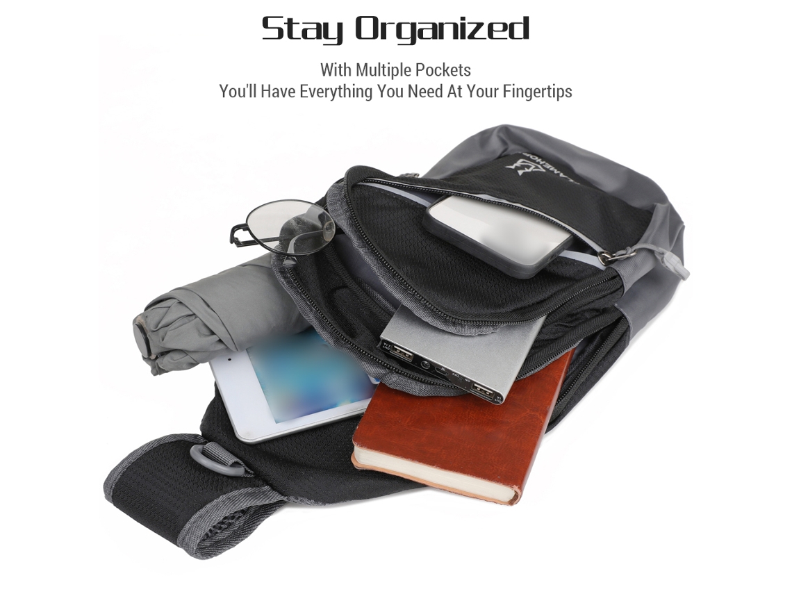 Mochila Bandolera Ligera De Nailon Resistente Al Agua Para Hombre Y Mujer, Con Orificio Para Auriculares, Ideal Para Viajar.