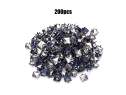 200 Remaches Metálicos Cuadrados De 9 Mm, Con Reverso Azul Oscuro Y Punto Blanco, Para Accesorios De Bricolaje.