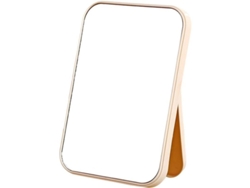 Espejo De Maquillaje Compacto Plegable Portátil Para Mesa, Color Beige.