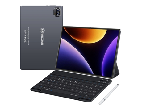 Tablet WUXAIN V6PROMAX 2K PHD + Teclado Bluetooth + Funda Cuero + Boligrafo (10,36'' - 64 GB - 4 GB RAM-Wi-Fi-GPS-4GLET - Gris)