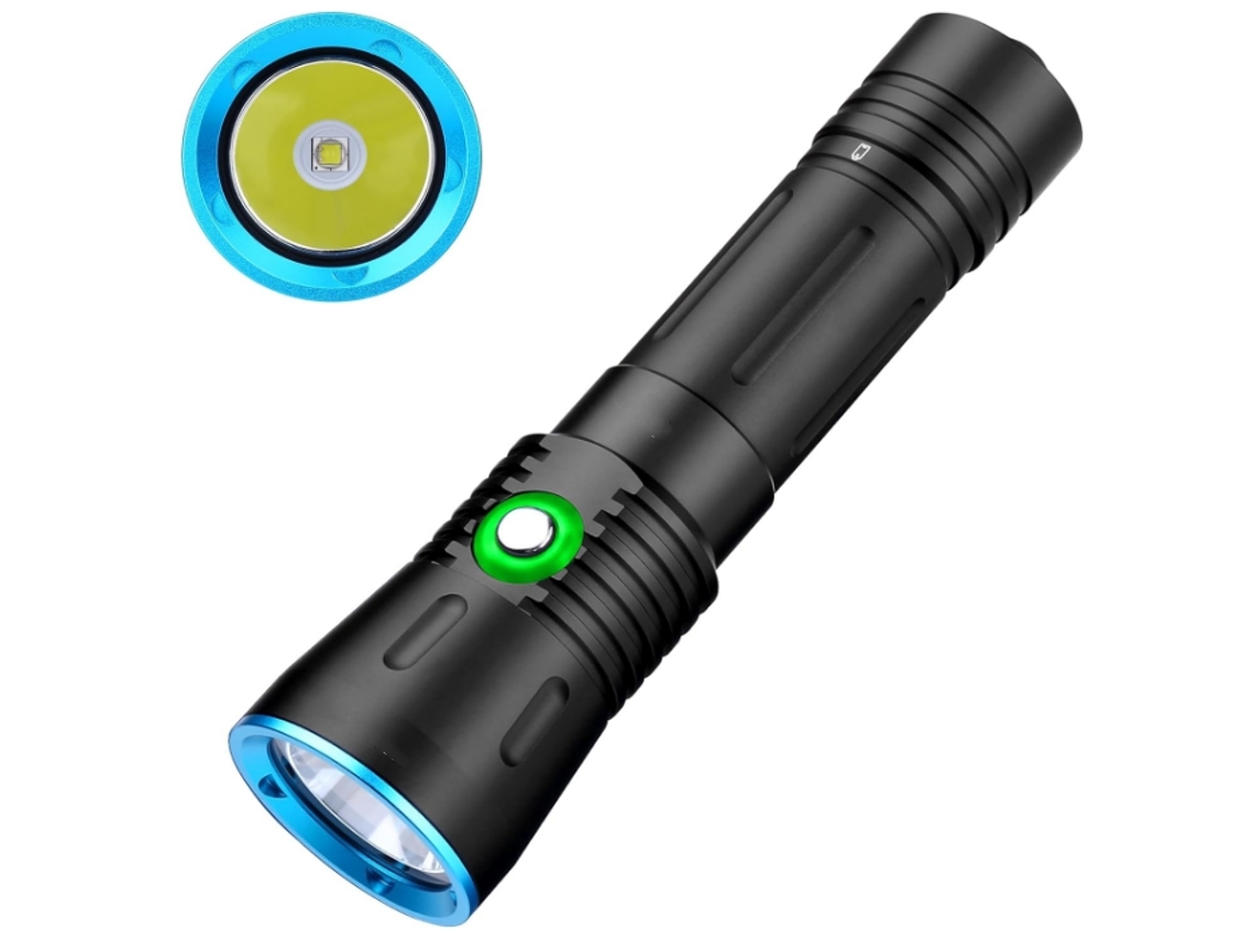 YEMAESRE Dv11 Linterna De Buceo Led 1500 Lúmenes Ipx8 Negro